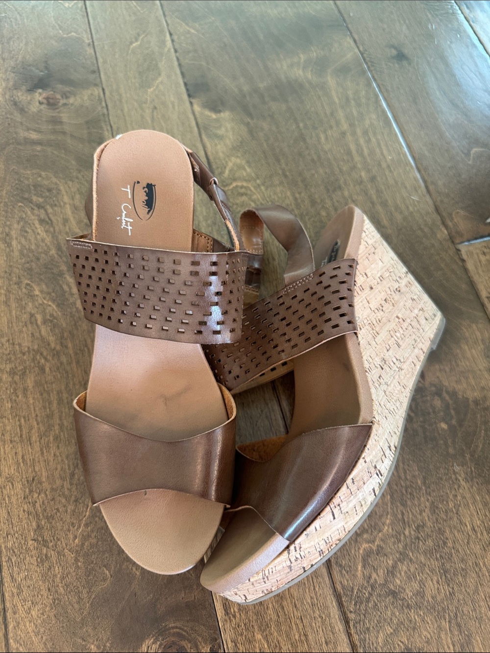 Size 11 Dr Scholls Women’s Brown Cork Wedge Sandals